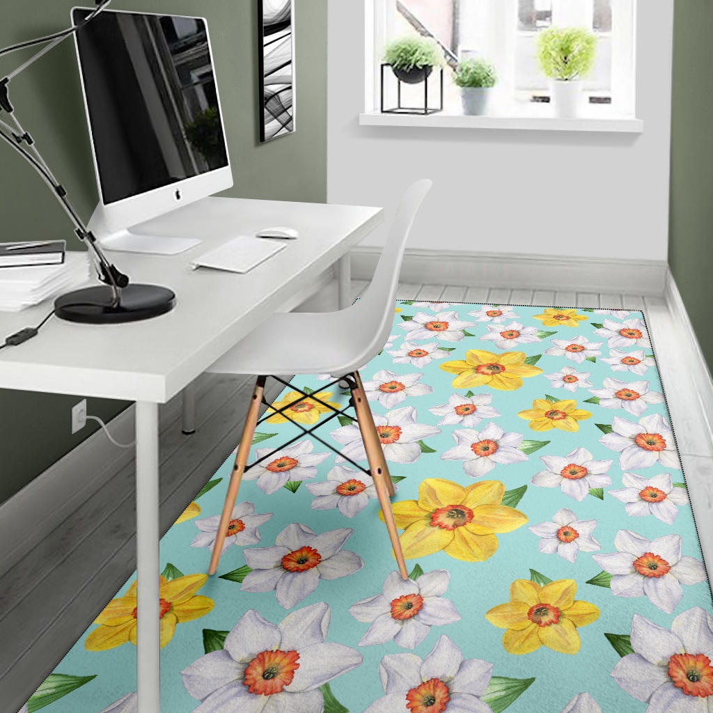 Daffodils Pattern Print Design DF07 Area Rugs