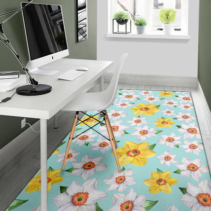 Daffodils Pattern Print Design DF07 Area Rugs
