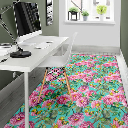 Dahlia Pattern Print Design DH07 Area Rugs