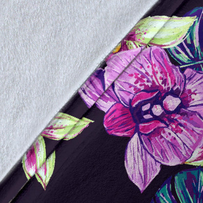 Orchid Pattern Print Design OR010 Fleece Blanket