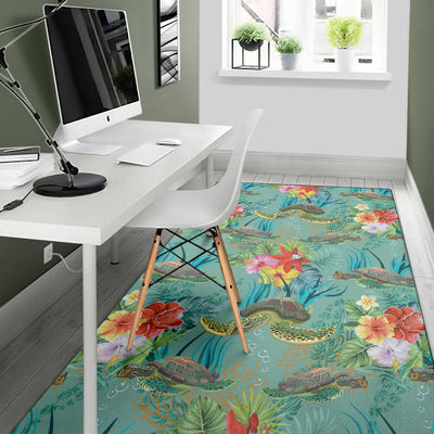 Sea Turtle Pattern Print Design T012 Area Rugs