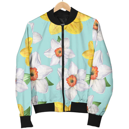 Daffodils Pattern Print Design DF07 Men Bomber Jacket