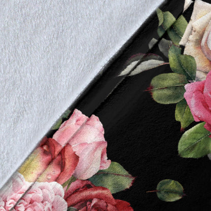 Rose Pattern Print Design RO010 Fleece Blanket