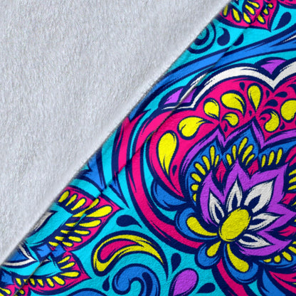 lotus Boho Pattern Print Design LO010 Fleece Blanket