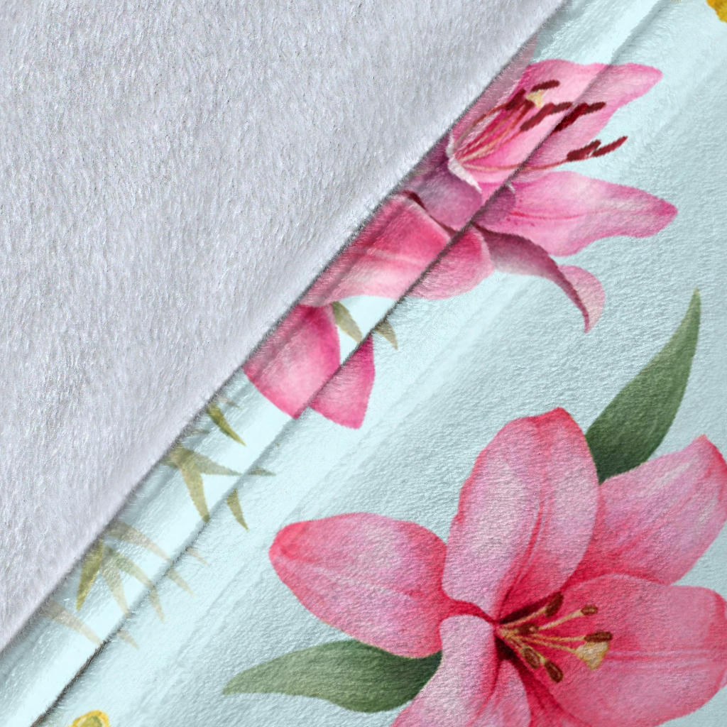 Lily Pattern Print Design LY010 Fleece Blanket