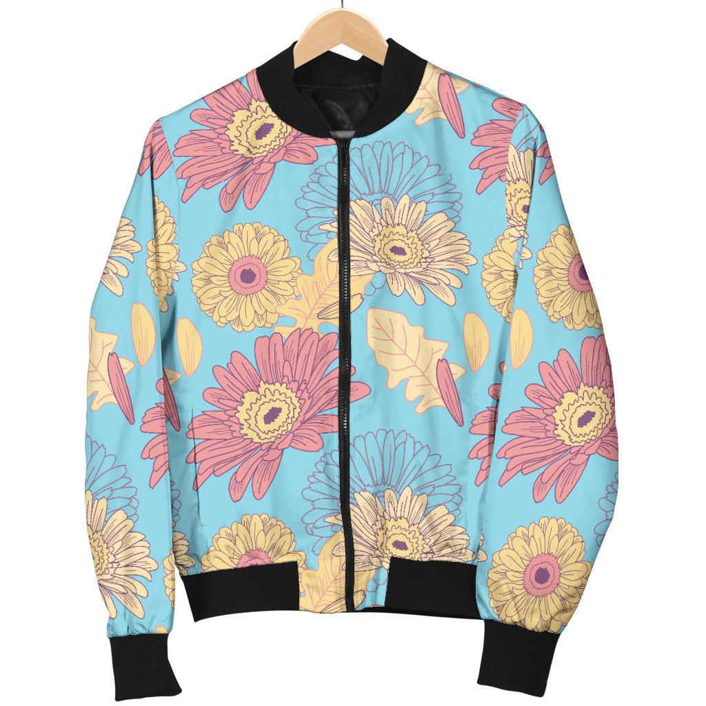 Gerberas Pattern Print Design GB04 Women Bomber Jacket