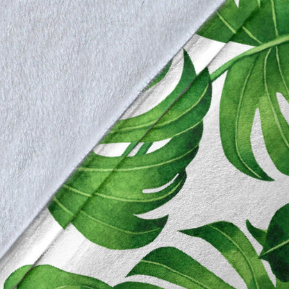 Palm Leaves Pattern Print Design PL08 Fleece Blanket