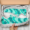 Dolphin Wave Print Sneakers White Bottom Shoes