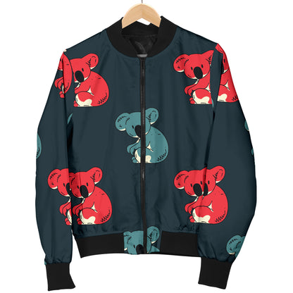 Koala Pattern Print Design 02 Women's Bomber Jacket