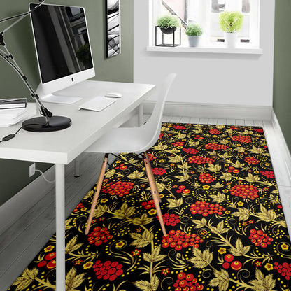 Cranberry Pattern Print Design CB02 Area Rugs