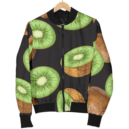 Kiwi Pattern Print Design KW03 Women Bomber Jacket