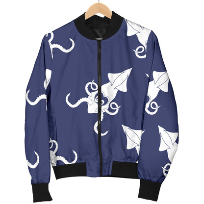 Giant Squid Pattern Print Design 02 Women's Bomber Jacket