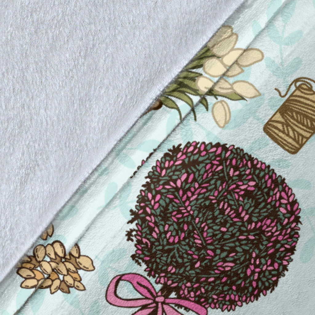 Gardening Pattern Print Design G01 Fleece Blanket