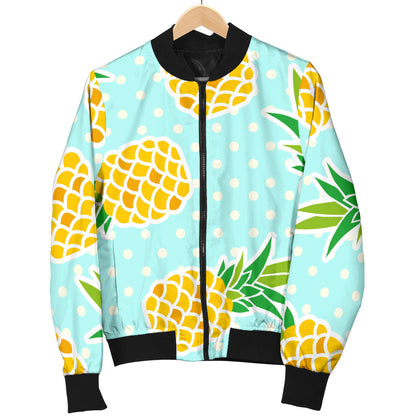 Pineapple Pattern Print Design PP01 Women Bomber Jacket