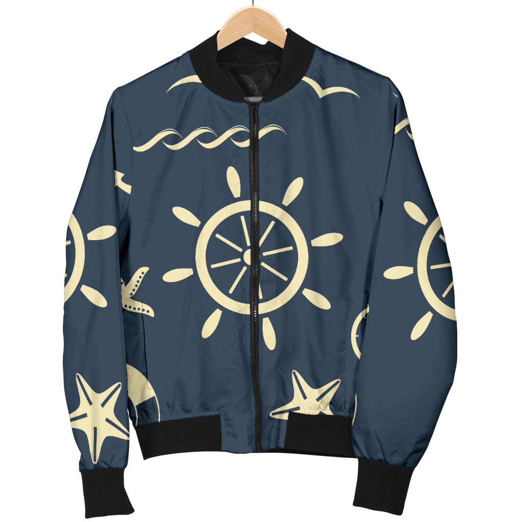 Nautical Pattern Print Design A01 Women's Bomber Jacket