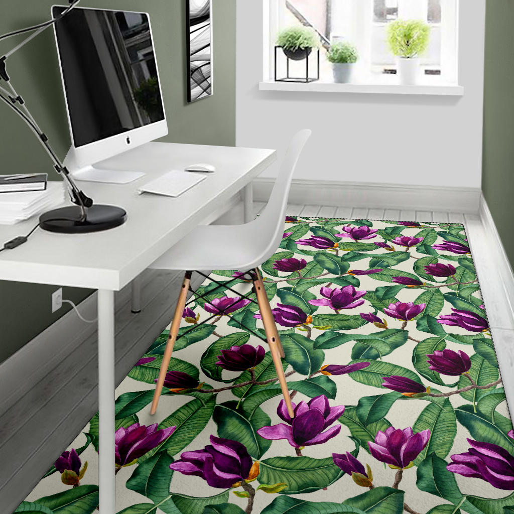 Magnolia Pattern Print Design MAG07 Area Rugs