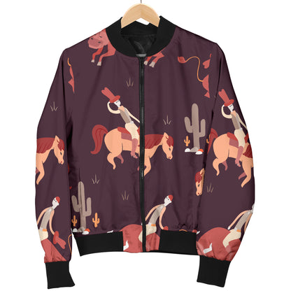 Rodeo Pattern Print Design A01 Women's Bomber Jacket