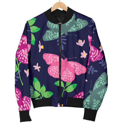 Monarch Butterfly Pattern Print Design 03 Women's Bomber Jacket