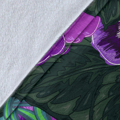 Pansy Pattern Print Design PS07 Fleece Blanket