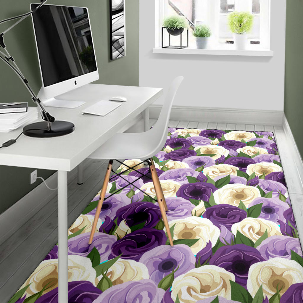 Lisianthus Pattern Print Design LT01 Area Rugs