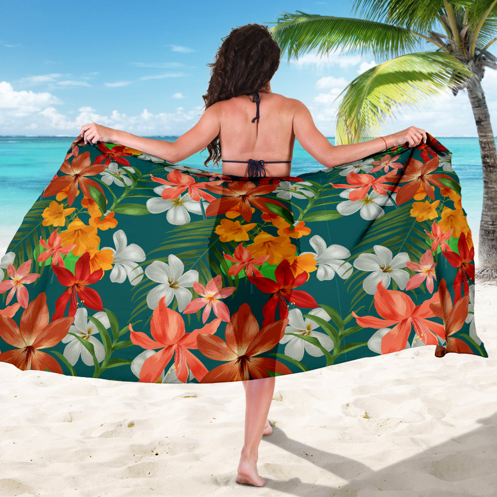 Amaryllis Pattern Print Design AL06 Sarong Pareo Wrap
