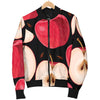 Apple Pattern Print Design AP02 Women Bomber Jacket