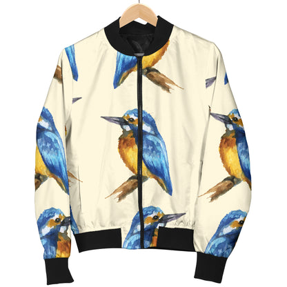 Kingfisher Pattern Print Design 01 Women's Bomber Jacket
