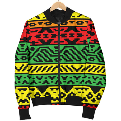 Rastafarian Pattern Print Design A02 Women's Bomber Jacket