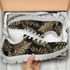 Brown Tropical Palm Leaves Sneakers White Bottom Shoes