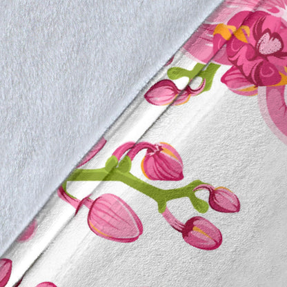 Orchid Pink Pattern Print Design OR07 Fleece Blanket