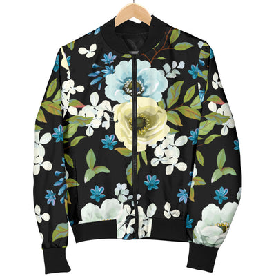 Anemone Pattern Print Design AM03 Women Bomber Jacket