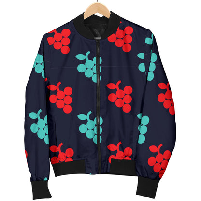 Grape Pattern Print Design GP07 Men Bomber Jacket