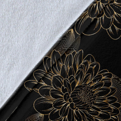 Dahlia Pattern Print Design DH04 Fleece Blanket