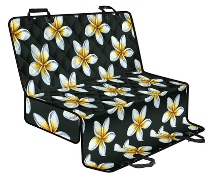 White Plumeria Pattern Print Design PM022 Rear Dog  Seat Cover