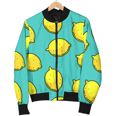 Lemon Pattern Print Design LM04 Women Bomber Jacket