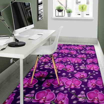 Orchid Purple Pattern Print Design OR02 Area Rugs