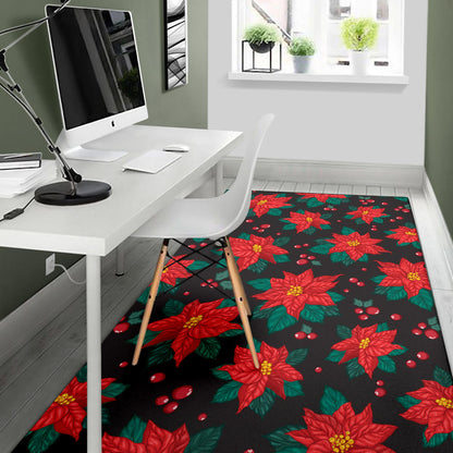 Poinsettia Pattern Print Design POT07 Area Rugs