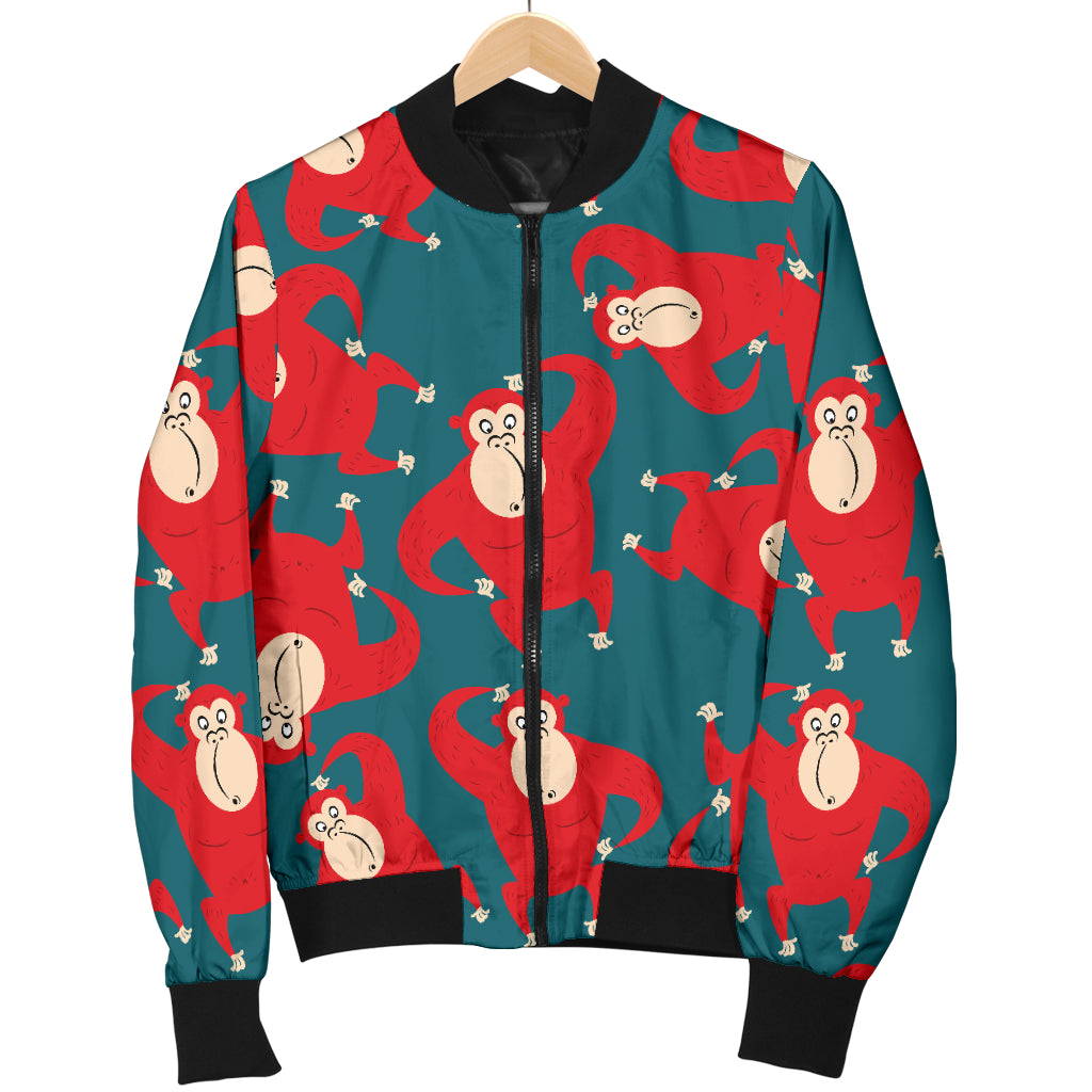 Chimpanzee Pattern Print Design 04 Women's Bomber Jacket