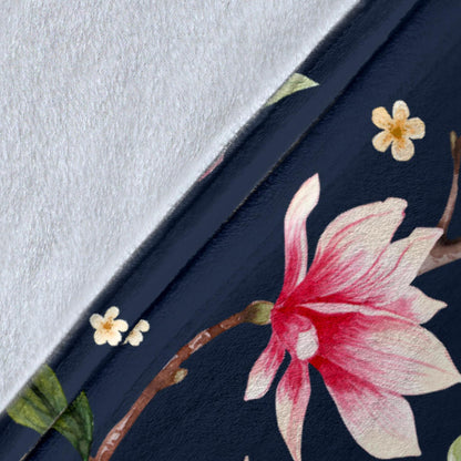 Magnolia Pattern Print Design MAG09 Fleece Blanket