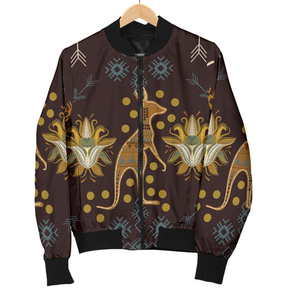 Kangaroos Pattern Print Design 03 Women's Bomber Jacket