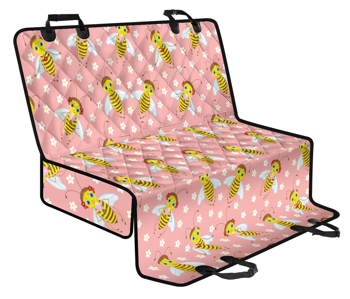 Bee Pattern Print Design BEE07 Rear Dog  Seat Cover