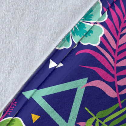 Hawaiian Themed Pattern Print Design H014 Fleece Blanket