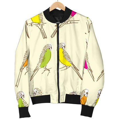 Parakeet Pattern Print Design A01 Women's Bomber Jacket