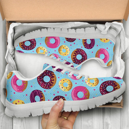 Donut Pattern Print Design DN07 Sneakers White Bottom Shoes