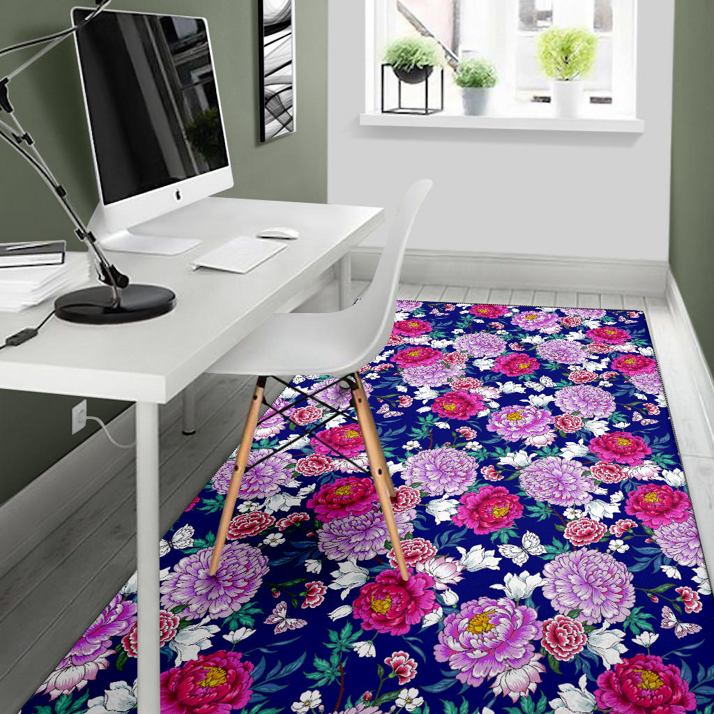 Dahlia Pattern Print Design DH013 Area Rugs