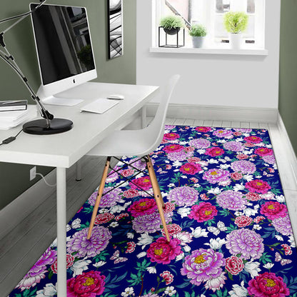 Dahlia Pattern Print Design DH013 Area Rugs