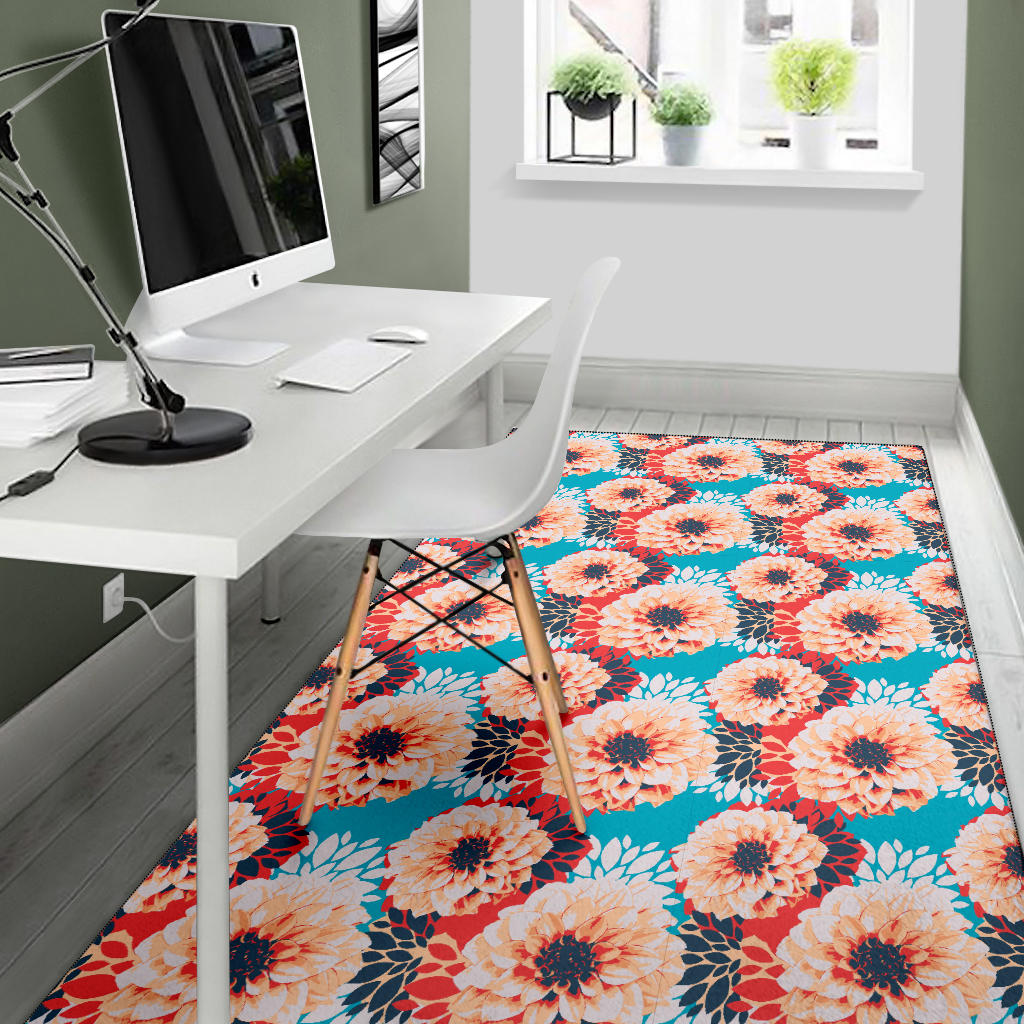 Dahlia Pattern Print Design DH05 Area Rugs