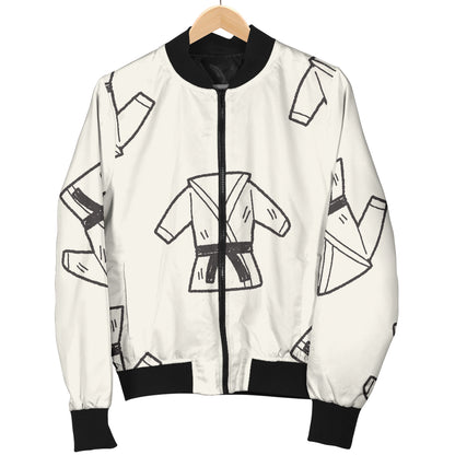 Karate Pattern Print Design 01 Women's Bomber Jacket