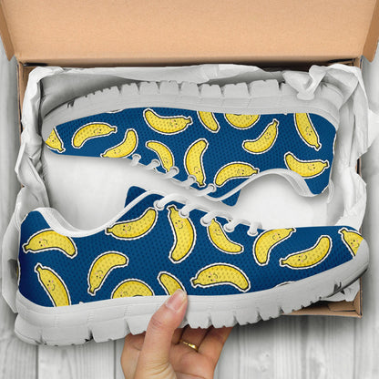 Banana Pattern Print Design BA03 Sneakers White Bottom Shoes