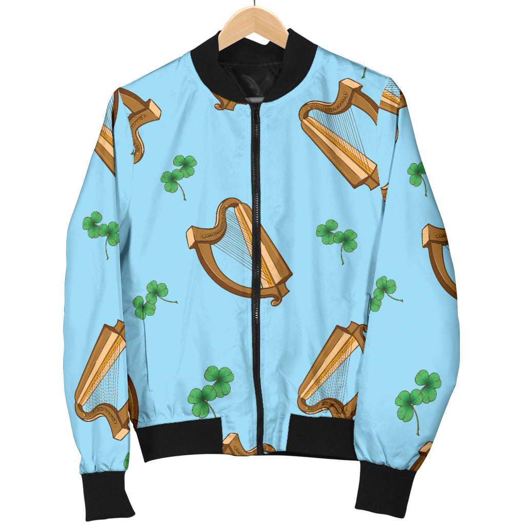 Harp Pattern Print Design 01 Women's Bomber Jacket